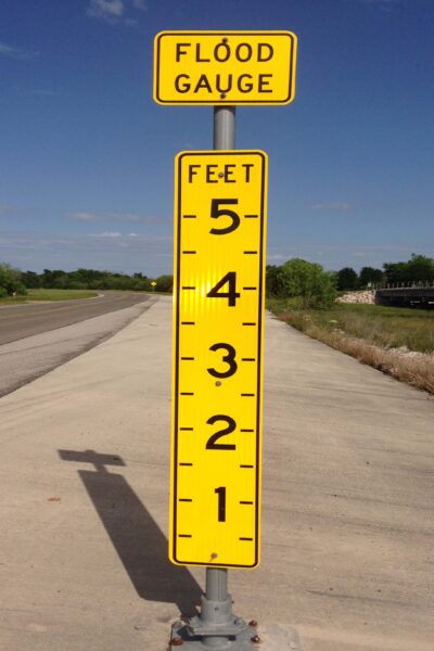 roadway flood gauge
